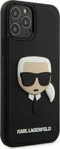Karl Lagerfeld Etui Karl Lagerfeld KLHCP12MKH3DBK do iPhone 12 /12 Pro 6,1 czarny/black hardcase 3D Rubber Karl`s Head 4