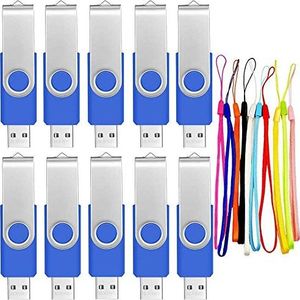 Pendrive Febniscte Pamięć USB 2.0 8 GB 10 sztuk Pamięć flash USB - przenośna Składana pamięć Pendrive 8 GB Przechowywanie danych w pendrive - FEBNISCTE Pamięć flash USB 2.0 niebieska pendrive z 10 pakami linek na rękę 1