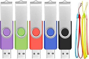 Pendrive Febniscte Pamięć USB 2.0 32 GB 5 sztuk Pamięć flash USB - Pendrive 32 GB Paczka 5 Kolorowa Składana z obrotową pendrive - Obracane metalowe Wielokolorowe pendrive'y firmy FEBNISCTE 1