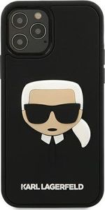 Karl Lagerfeld Etui Karl Lagerfeld KLHCP12LKH3DBK do iPhone 12 Pro Max 6,7 czarny/black hardcase 3D Rubber Karl`s Head 3