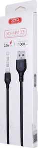 Kabel USB XO USB-A - USB-C 1 m Czarny (71478) 2