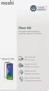 Moshi Moshi iVisor AG - Matowa folia ochronna na ekran iPhone 12 / iPhone 12 Pro (czarna ramka) 8