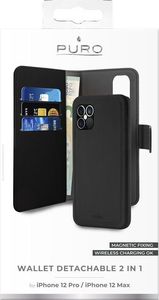 Puro PURO Wallet Detachable - Etui 2w1 na iPhone 12 / iPhone 12 Pro (czarny) 3