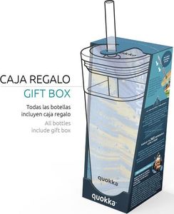 Quokka Liquid Cube - Kubek szklany 540 ml ze słomką ze stali nierdzewnej (Lilac Gradient) (40055) - 40055 4