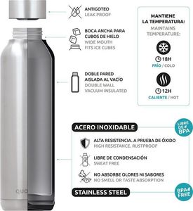 Quokka Quokka Solid Butelka termiczna ze stali nierdzewnej 630 ml (Cool Gray)(Powder Coating) 2