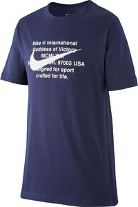 Nike Koszulka dla dzieci Nike Tee Swoosh For Life granatowa CT2632 451 : Rozmiar - S 1