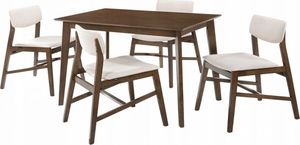 Trends Meble drewniane Stół + 4szt krzeseł drewnianych Mesa kolor beżowy 1