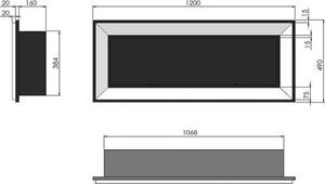 Simple Fire Biokominek Frame 1200 EKO BLACK do zabudowy/do zawieszenia 2
