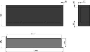 Simple Fire Biokominek narożny Lewy do zabudowy SIMPLE CORNER 1200 L uniwersalny 2