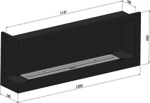 Simple Fire Biokominek narożny Lewy do zabudowy SIMPLE CORNER 1200 L uniwersalny 3