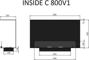 Infire Biokominek trójstronny do zabudowy INSIDE C800V1 uniwersalny 4