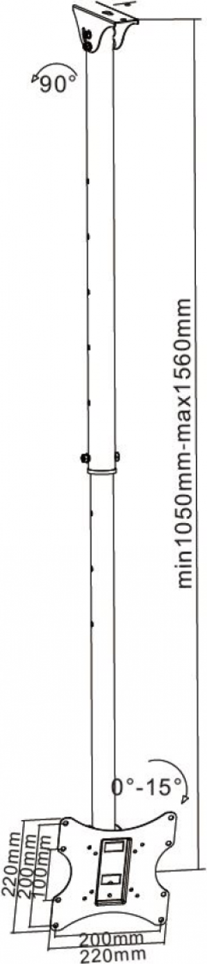 Cabletech Uchwyt sufitowy UCH0076A 15'' - 32'' 2