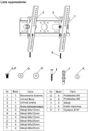 MKMS - TECHNOLOGY Uchwyt ścienny XPT006 14'' - 37'' 3