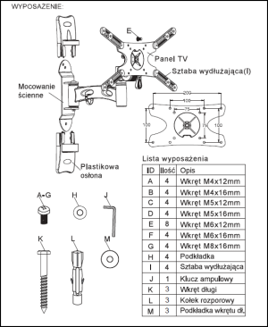MKMS - TECHNOLOGY Uchwyt ścienny PSW972L 14'' - 40'' 2
