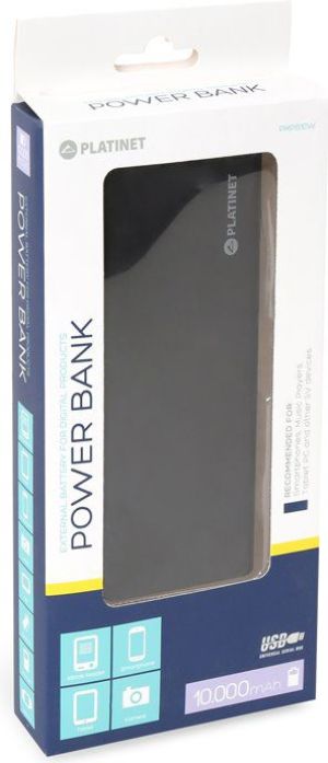 Powerbank Platinet Polymer Alu 10000 mAh Biało-czarny  (PMPB10B) 2