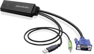 Adapter AV AVerMedia D-Sub (VGA) - HDMI + USB-A + MiniJack 3.5mm 0.2m czarny (61ET1100A0AB) 1