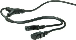 Kabel zasilający Roline 2x IEC320 C-13, 1xCEE7/7, 2m, czarny (19.08.1022) 2