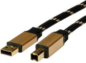 Kabel USB Roline USB-A - 3 m Czarny Złoty (11888803) 1