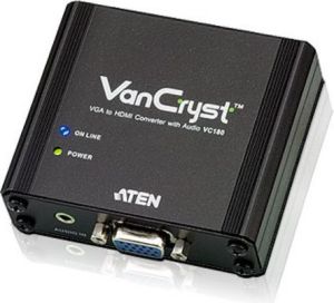 Adapter AV Aten HDMI - D-Sub (VGA) + Jack 3.5mm czarny (VC180-AT-G) 1