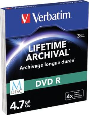 Verbatim DVD R 4.7GB, 4x, M-Disc, 3szt (43826) 1
