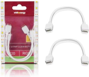 Whitenergy Złączka do taśm LED z kablem RGB 2x4pin męski 15cm 2 sztuki (09812) 3
