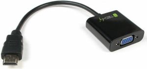 Adapter AV Techly HDMI - D-Sub (VGA) + Jack 3.5mm czarny (306493) 1