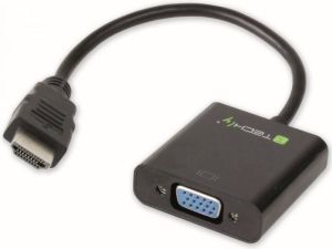 Adapter AV Techly HDMI - D-Sub (VGA) + Jack 3.5mm czarny (306493) 2