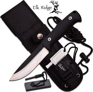 Nóż Myśliwski Ostrze Stałe Elk Ridge Plus Dodatki - Er-555bk 2