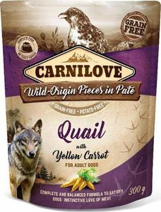 Carnilove Carnilove Dog Pouch Quail Yellow Carrot - bezzbożowa mokra karma dla psa, przepiórka z żółtą marchewką, saszetka 300g uniwersalny 1