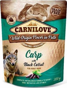 Carnilove Carnilove Dog Pouch Carp Black Carrot - bezzbożowa mokra karma dla psa, karp z czarną marchwią, saszetka 300g uniwersalny 1