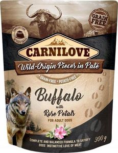 Carnilove Carnilove Dog Pouch Bufallo Rose Petals - bezzbożowa mokra karma dla psa, bawół i płatki róż, saszetka 300g uniwersalny 1