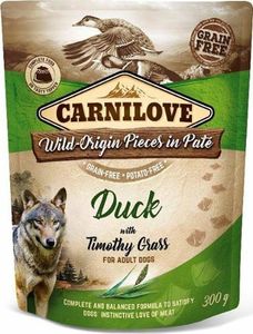 Carnilove Carnilove Dog Pouch Duck Timothy Grass - bezzbożowa mokra karma dla psa, kaczka z tymotką, saszetka 300g uniwersalny 1