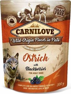 Carnilove Carnilove Dog Pouch Ostrich Blackberries - bezzbożowa mokra karma dla psa, struś z jagodami, saszetka 300g uniwersalny 1