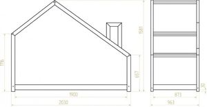 ADEKO STOLARNIA Łóżko MILA DMS 90x190 sosna domek dla dzieci ADEKO STOLARNIA 4
