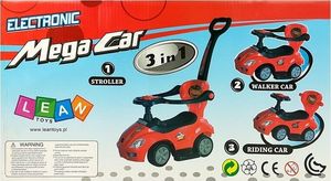 Lean Cars Jeździk z Pchaczem Mega Car 3w1 Czerwony 12