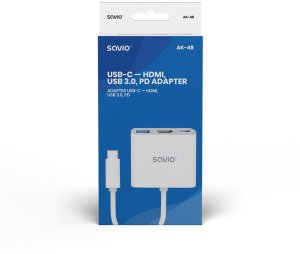 Stacja/replikator Savio 3w1 USB-C (AK-48) 3