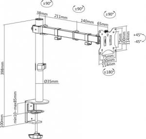 Digitus Uchwyt biurkowy na monitor 15" - 32" (DA-90399) 10