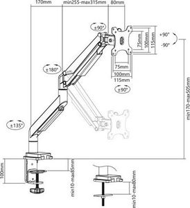 Digitus Uchwyt biurkowy na monitor 15" - 32" (DA-90394) 12