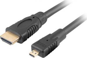 Kabel Lanberg HDMI Micro - HDMI 1m czarny (CA-HDMI-12CC-0010-BK) 1
