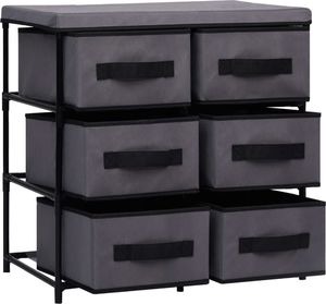 vidaXL Szafka z 6 szufladami 55x29x55cm szara stal 4