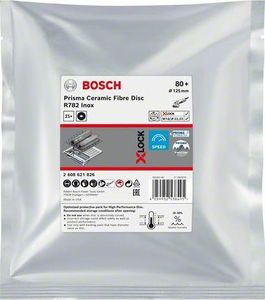 Bosch BOSCH FIBRA KRĄŻEK X-LOCK INOX 125 gr. 80 R782 /25szt. B2608621826 1