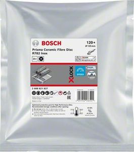 Bosch BOSCH FIBRA KRĄŻEK X-LOCK INOX 125 gr.120 R782 /25szt. B2608621827 1