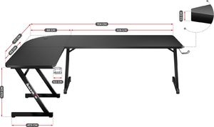 Biurko Huzaro Hero 7.0 Czarne 154 cmx117 cm 5