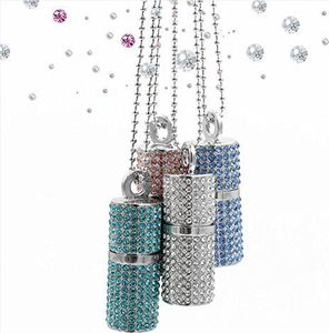 Pendrive Shooo Shooo USB Flash Drive, Bling Rhinestone Diamond Crystal Glitter Lipstick Case Luminous Jewelry Naszyjnik, 64 GB, Lake Blue 4