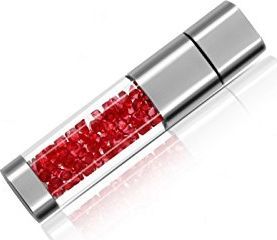 Pendrive Shooo Shooo 64GB Jewelry Crystal USB 2.0 Flash Drive dla dziewczynek, Fast Speed ??Flash Stick Pendrive, Ruby 3