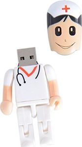 Pendrive Shooo Shooo 32 GB Kreatywna plastikowa kobieta pielęgniarka USB 2.0 Flash Drive Toy Shape Style Cartoon Robot, z plastikowym pudełkiem 1