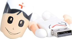 Pendrive Shooo Shooo 32 GB Kreatywna plastikowa kobieta pielęgniarka USB 2.0 Flash Drive Toy Shape Style Cartoon Robot, z plastikowym pudełkiem 3