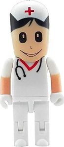 Pendrive Shooo Shooo 32 GB Kreatywna plastikowa kobieta pielęgniarka USB 2.0 Flash Drive Toy Shape Style Cartoon Robot, z plastikowym pudełkiem 5