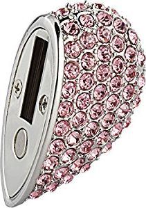 Pendrive Shooo Shooo 16 GB Rhinestone Metal Heart USB Stick, Biżuteria Bling Błyszczący kryształowy wisiorek z diamentem, z naszyjnikiem 5