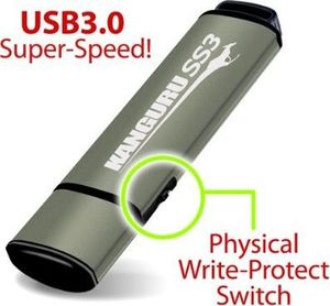 Pendrive Kanguru Pamięć USB Kanguru SS3 (USB 3.0, zabezpieczona szyfrowaniem), brązowo - brązowy 128 GB 2